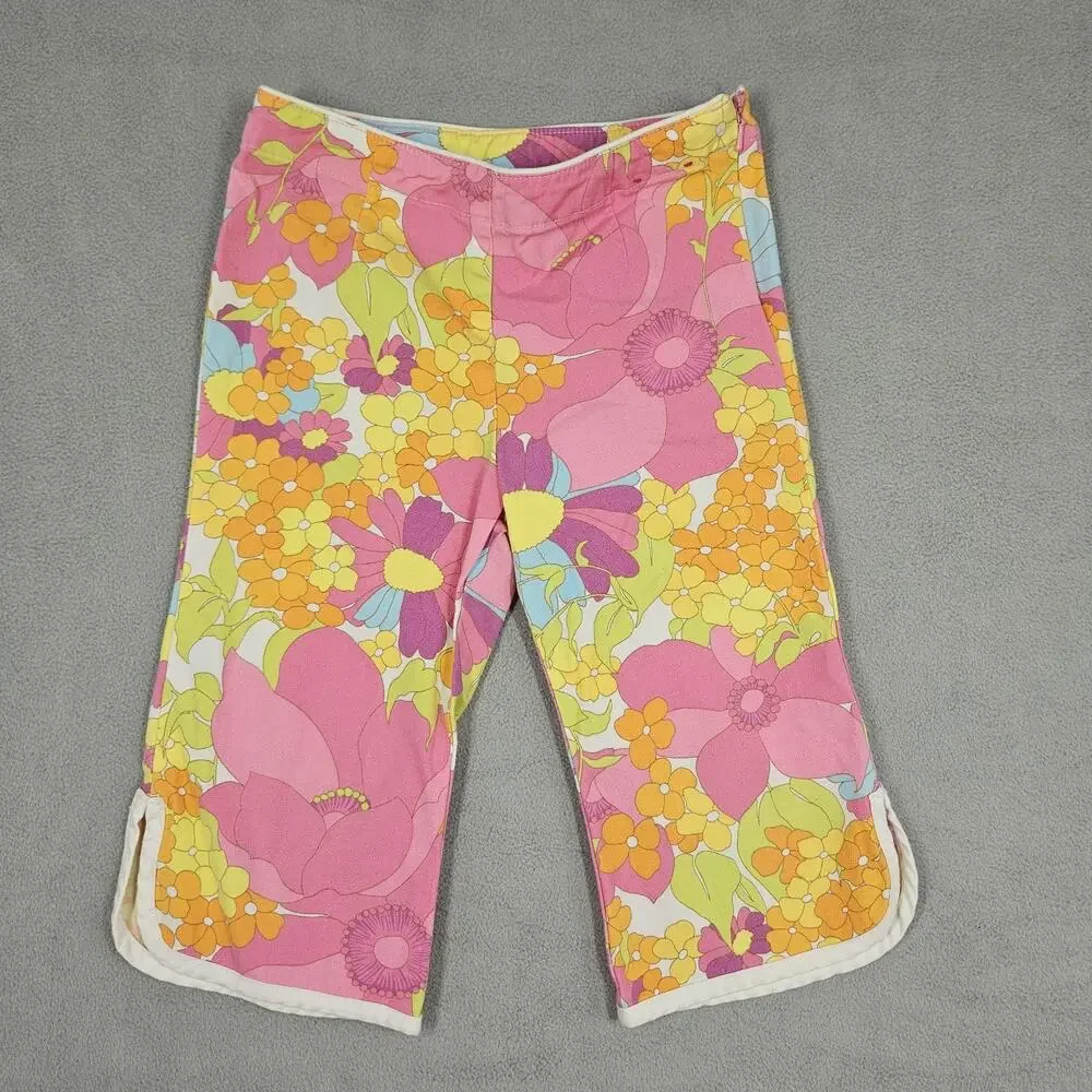 Vintage Gymboree SUNSHINE DAYDREAMS Pants Girls 4 Floral Pink Y2K Hippie‎